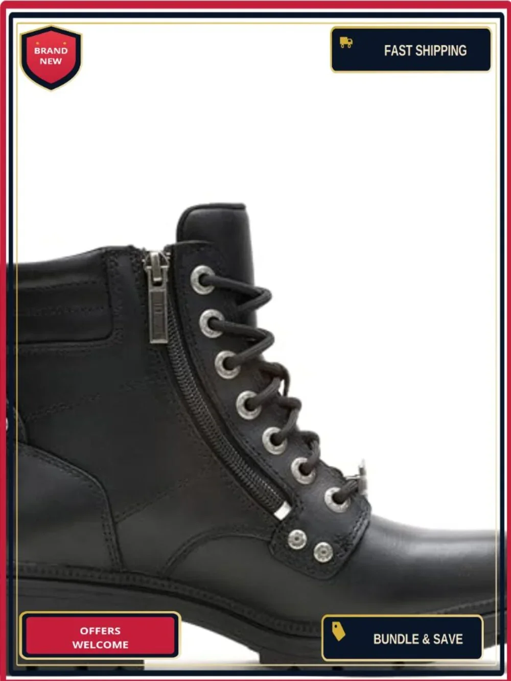 Women's Ankle Boots Leather Motorcycle Casual Low Heel